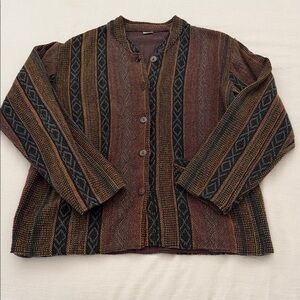Vintage Striped Button-Up Jacket